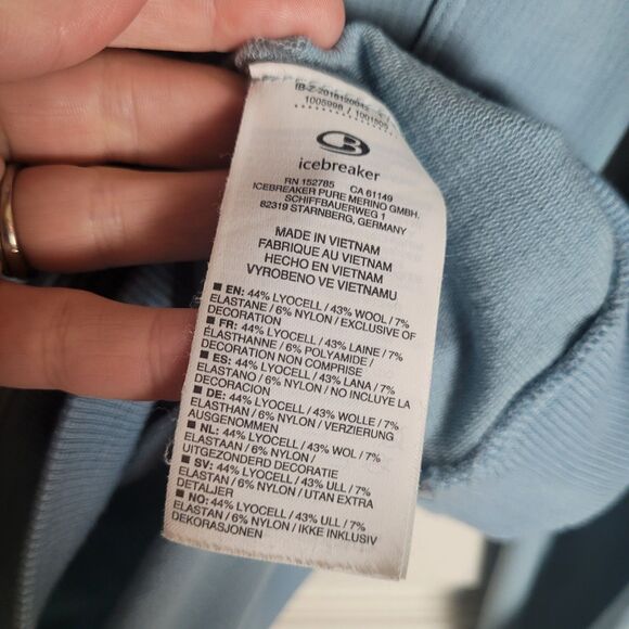 Icebreaker Cool-Lite Mira Pullover Hoodie Women's XS Blue Outdoor Hiking READ - Picture 8 of 12